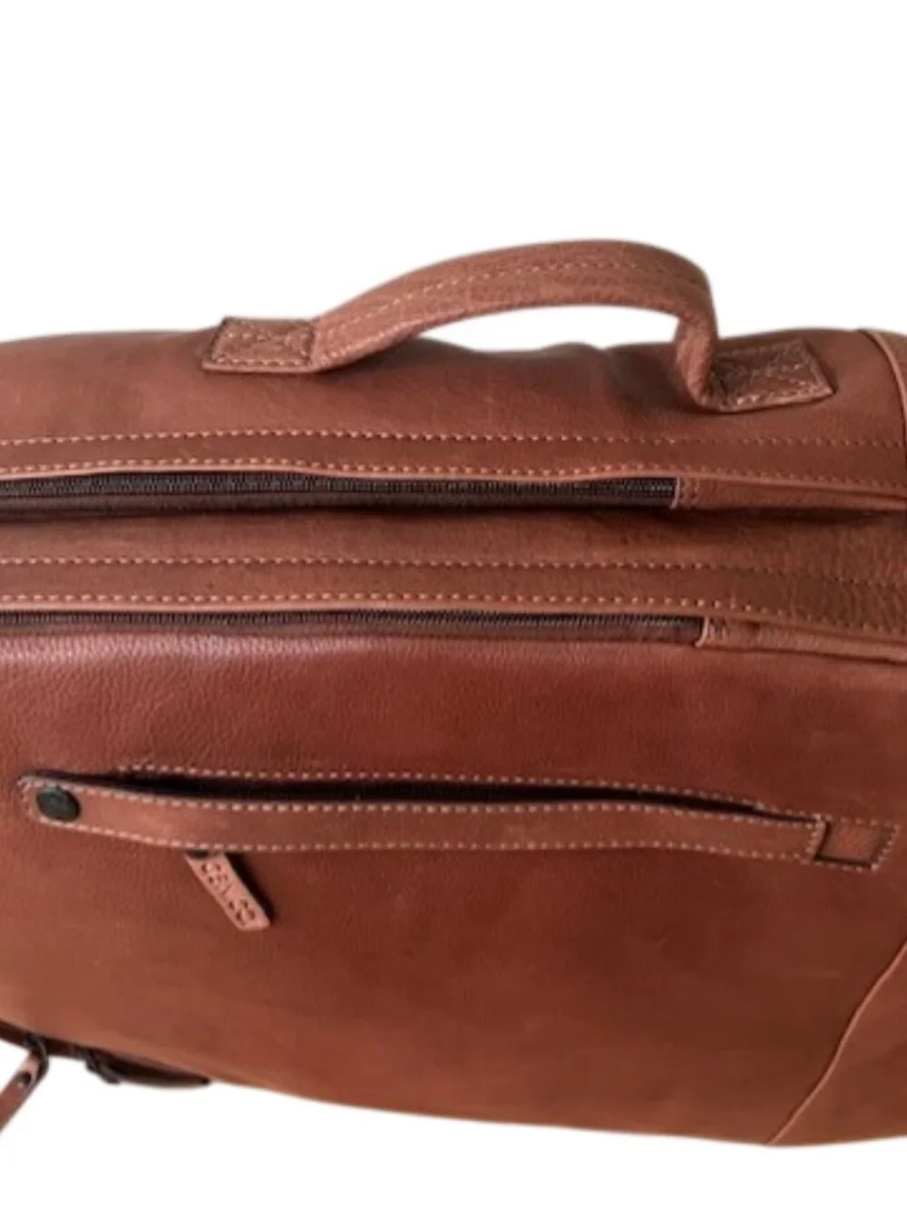 Genicci U-Falcon Leather Backpack Cognac Brown NWT Multi-Compartment